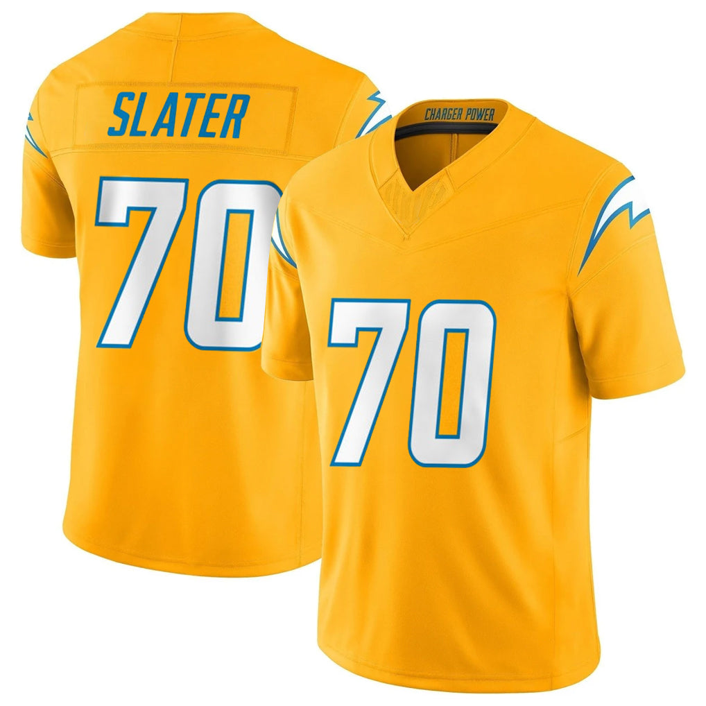 Fenge LA.Chargers #70 Rashawn Slater Player Gold Limited Vapor F.U.S.E. Home Game Stitched Jerseys