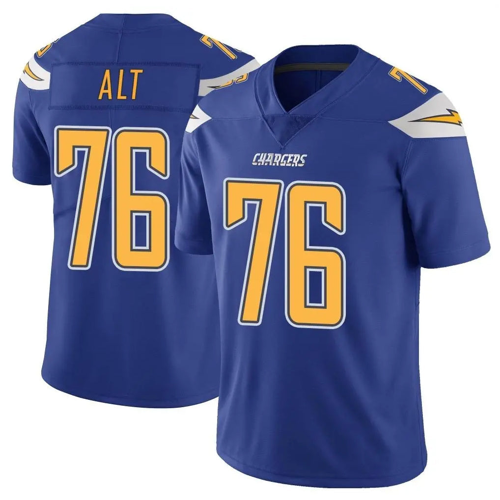 Fenge LA.Chargers #76 Joe Alt Player Royal Limited Color Rush Vapor Untouchable Home Game Stitched Jerseys