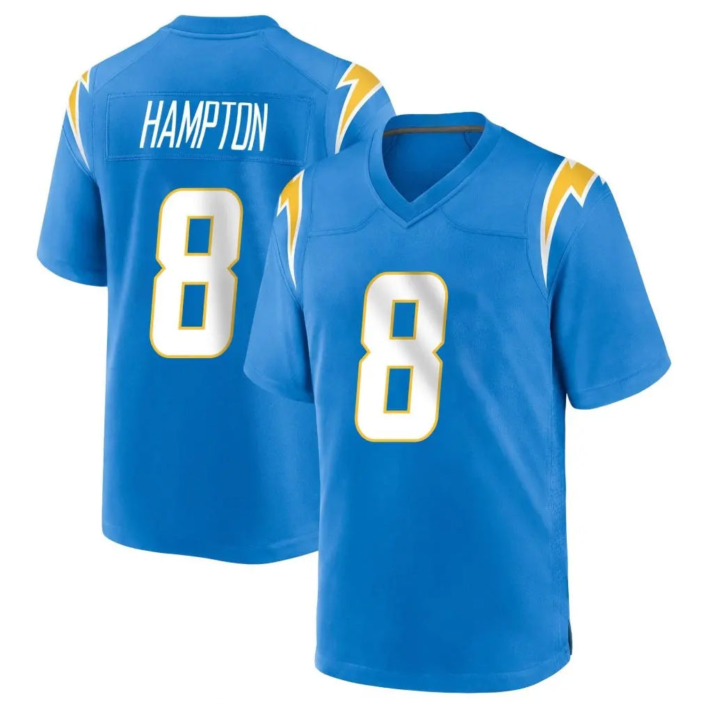 Fenge LA.Chargers #8 Omarion Hampton Player Blue Home Game Stitched Jerseys