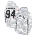 Fenge LA.Chargers #94 Dalvin Tomlinson Player Arctic Camo Salute to Service Hoodies Limited Game Stitched Jerseys