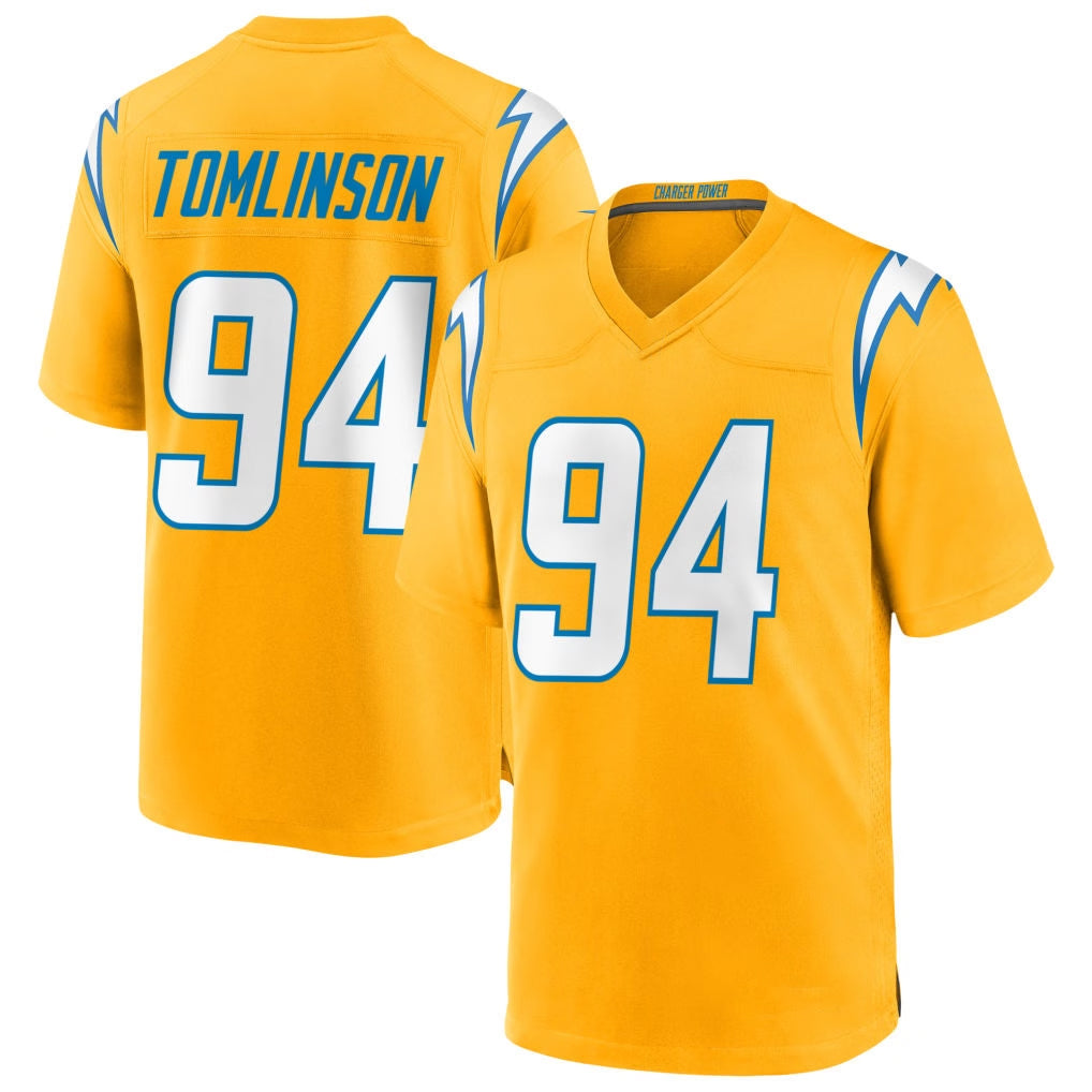 Fenge LA.Chargers #94 Dalvin Tomlinson Player Gold Home Game Stitched Jerseys