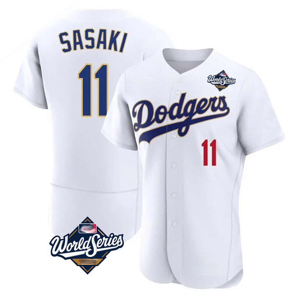 Fenge LA.Dodgers #11 Roki Sasaki Player Gold White World Series 2026 Collection Stadium Limited Elite Stitched Jerseys