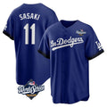 Fenge LA.Dodgers #11 Roki Sasaki Player Royal World Series City Connect Home Game Stitched Jerseys