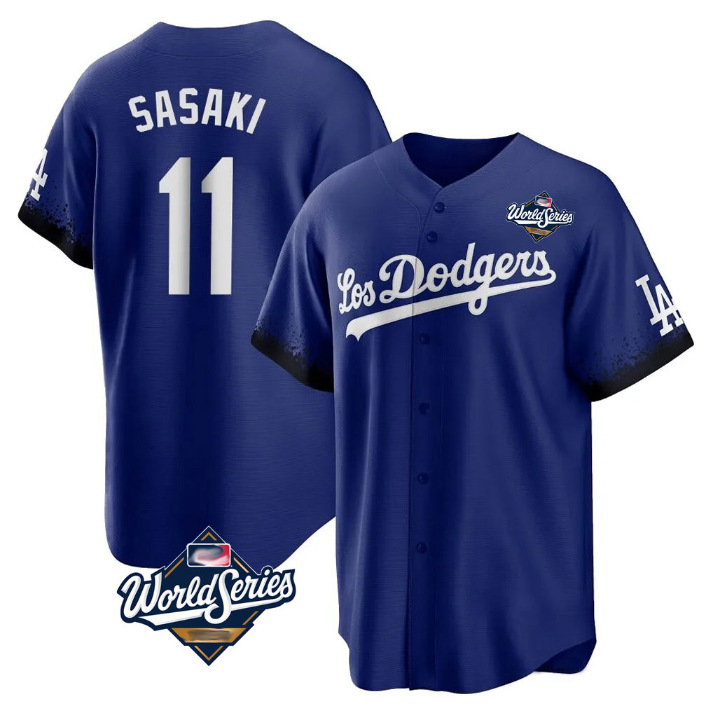 Fenge LA.Dodgers #11 Roki Sasaki Player Royal World Series City Connect Home Game Stitched Jerseys