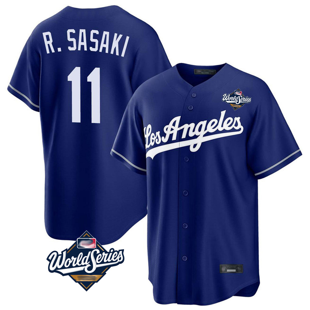 Fenge LA.Dodgers #11 Roki Sasaki Player Royal World Series Game Stitched Jerseys