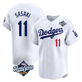 Fenge LA.Dodgers #11 Roki Sasaki Player White World Series Limited Home Stitched Jerseys