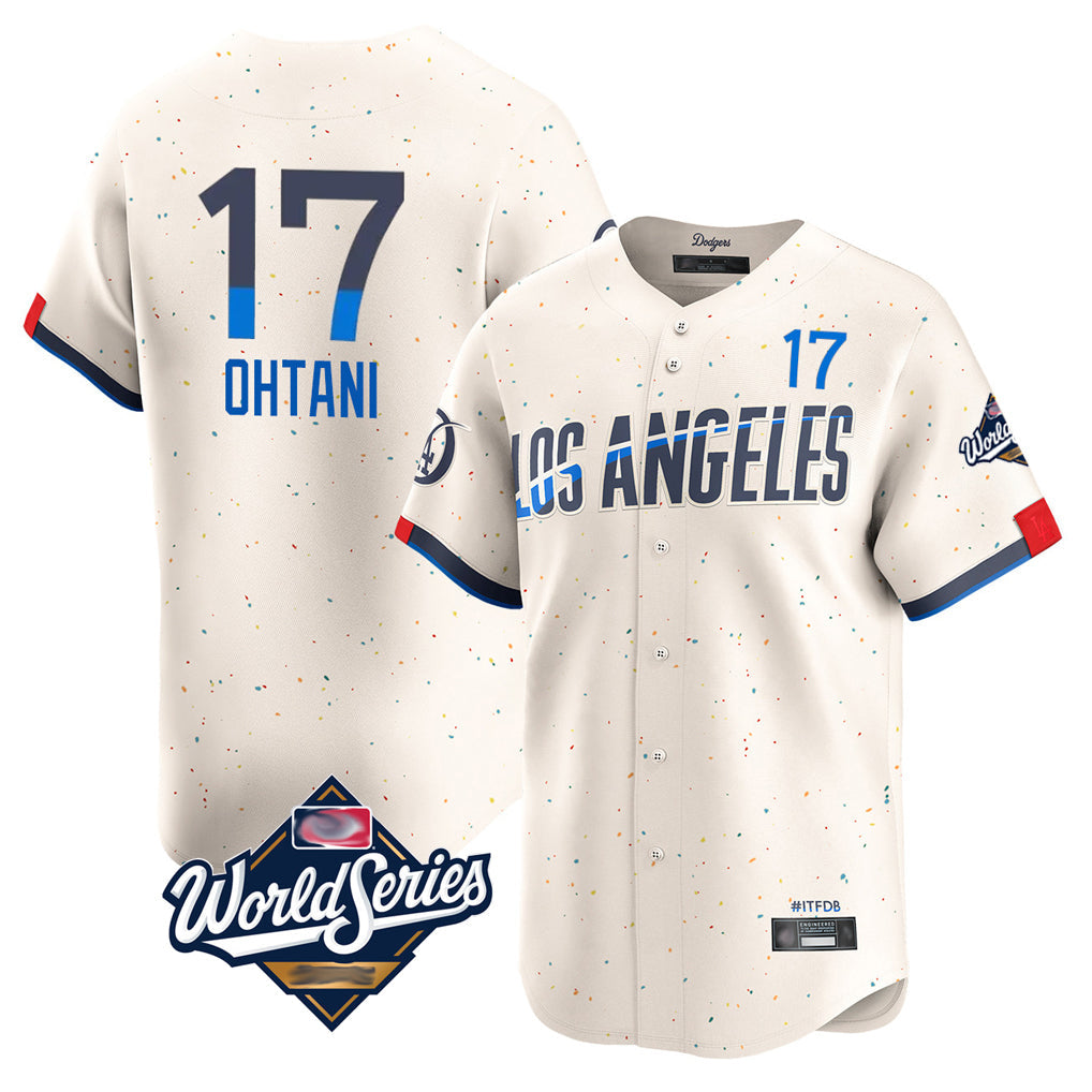 Fenge LA.Dodgers #17 Shohei Ohtani Player Cream World Series City Connect Limited Home Stitched Jerseys