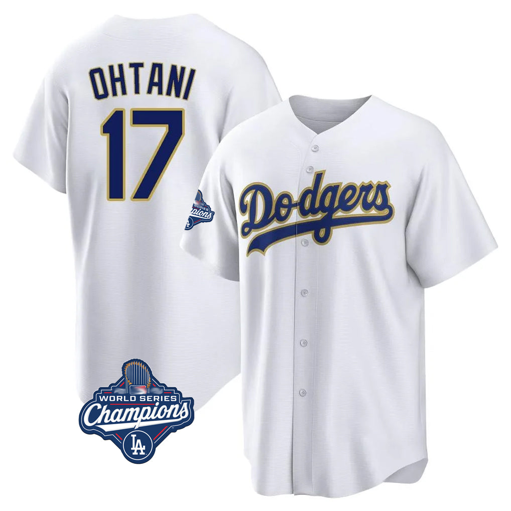 Fenge LA.Dodgers #17 Shohei Ohtani Player Gold White World Series Meet 2026 Collection Stadium Game Stitched Jerseys