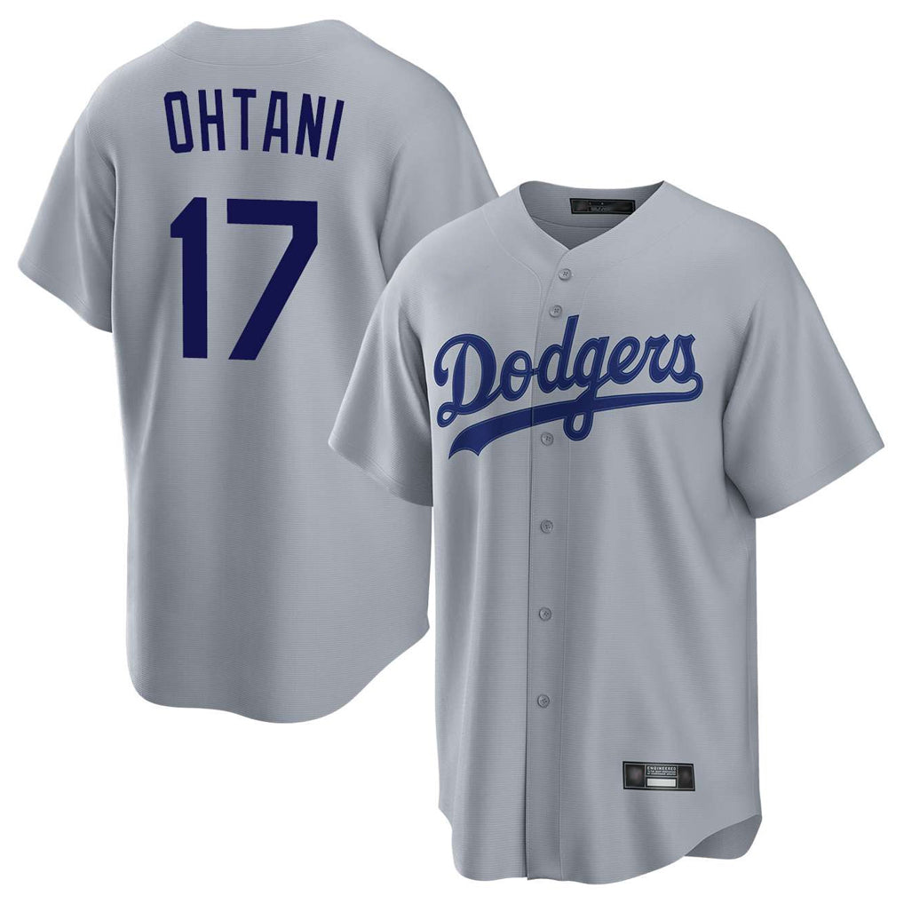 Fenge LA.Dodgers #17 Shohei Ohtani Player Gray Game Stitched Jerseys