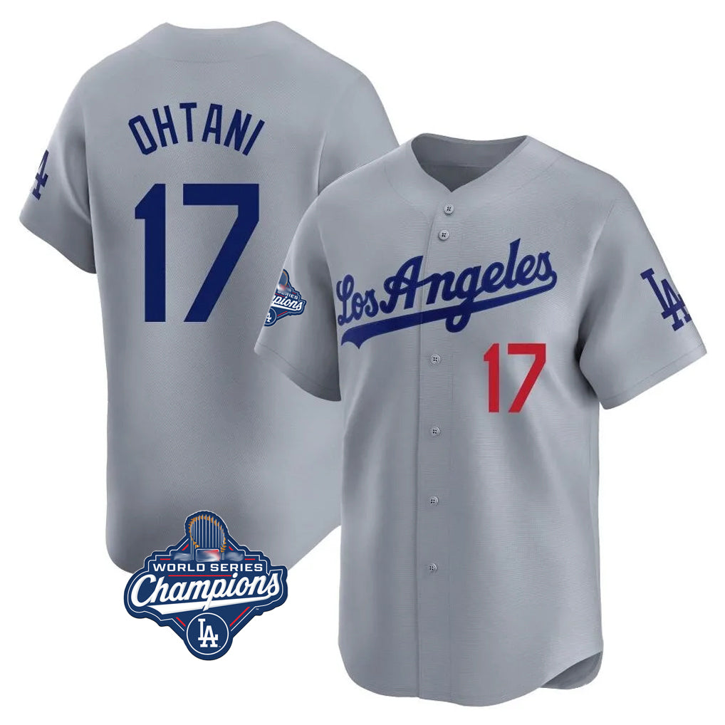 Fenge LA.Dodgers #17 Shohei Ohtani Player Gray World Series Meet Limited Home Stitched Jerseys