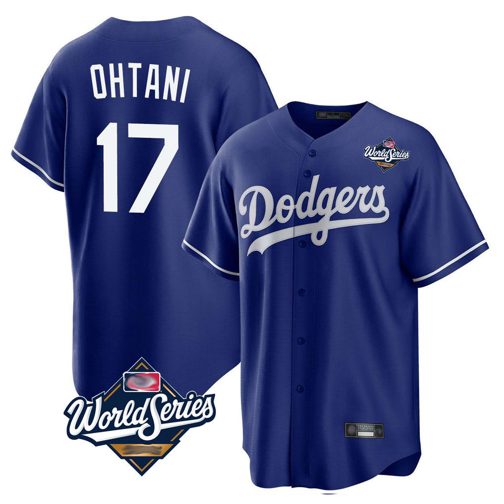 Fenge LA.Dodgers #17 Shohei Ohtani Player Royal World Series Home Game Stitched Jerseys
