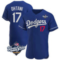Fenge LA.Dodgers #17 Shohei Ohtani Player Royal World Series Limited Elite Home Stitched Jerseys