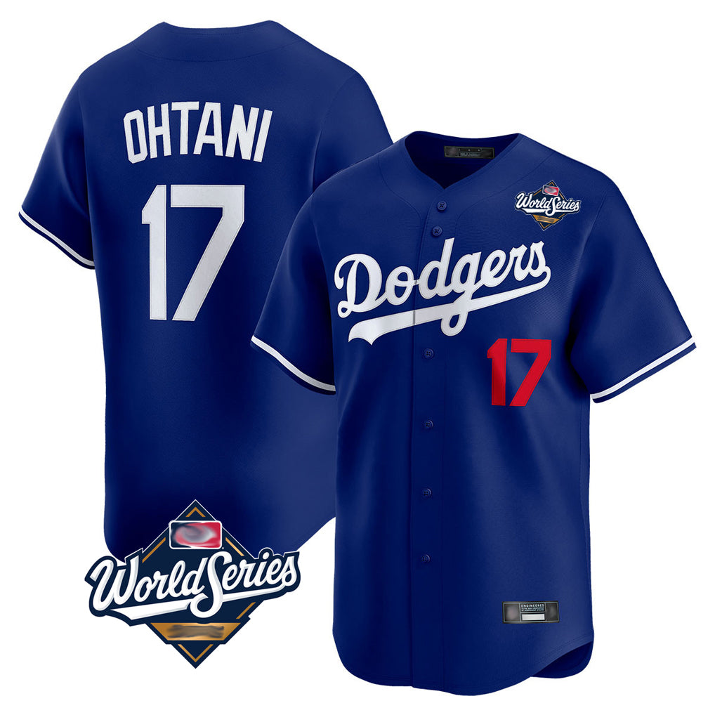 Fenge LA.Dodgers #17 Shohei Ohtani Player Royal World Series Limited Home Stitched Jerseys
