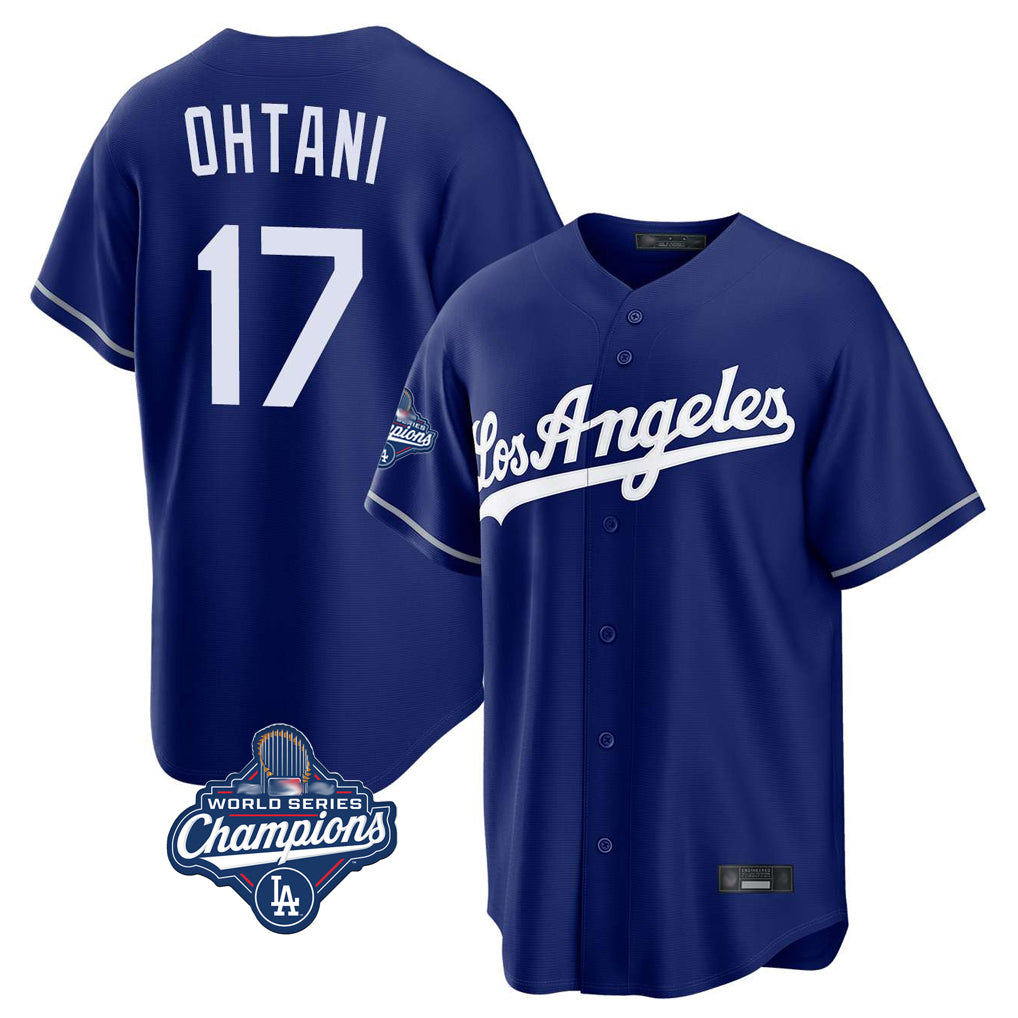 Fenge LA.Dodgers #17 Shohei Ohtani Player Royal World Series Meet Game Stitched Jerseys