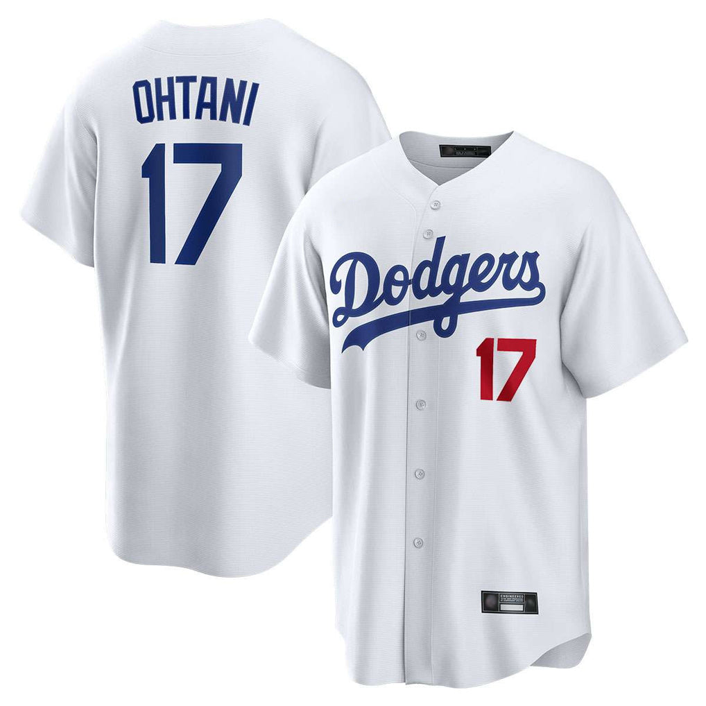Fenge LA.Dodgers #17 Shohei Ohtani Player White Home Game Stitched Jerseys