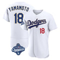 Fenge LA.Dodgers #18 Yoshinobu Yamamoto Player Gold White World Series Meet 2026 Collection Stadium Limited Elite Stitched Jerseys