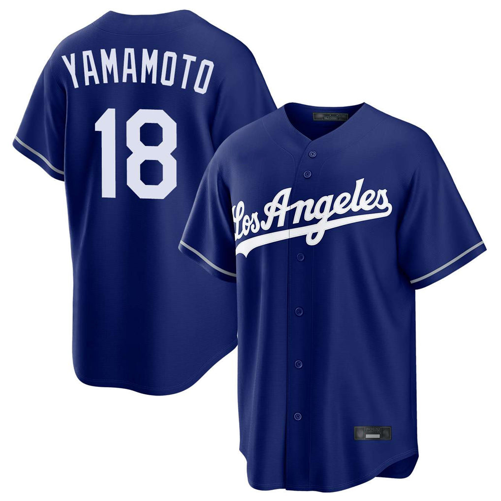 Fenge LA.Dodgers #18 Yoshinobu Yamamoto Player Royal Game Stitched Jerseys