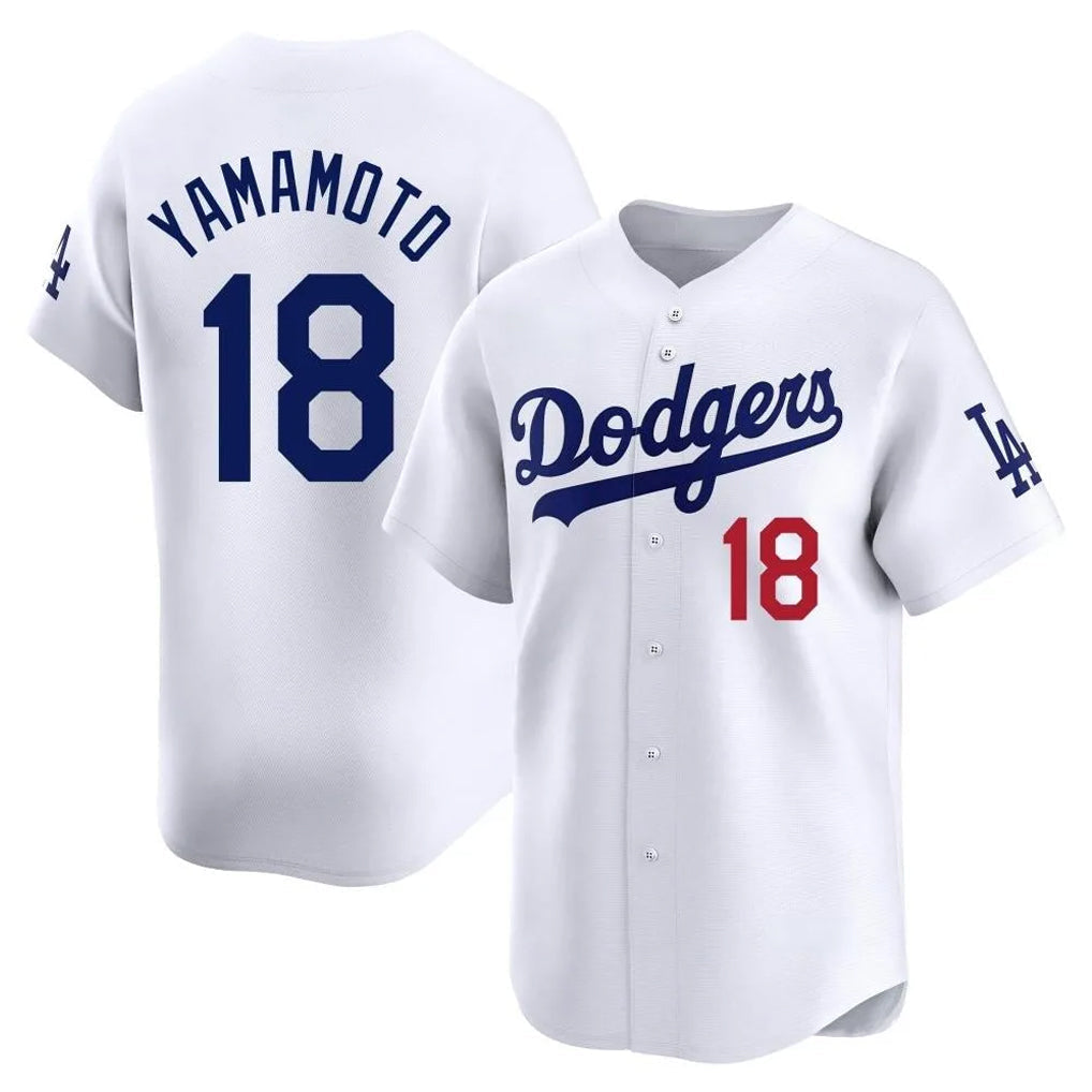 Fenge LA.Dodgers #18 Yoshinobu Yamamoto Player White Limited Home Stitched Jerseys