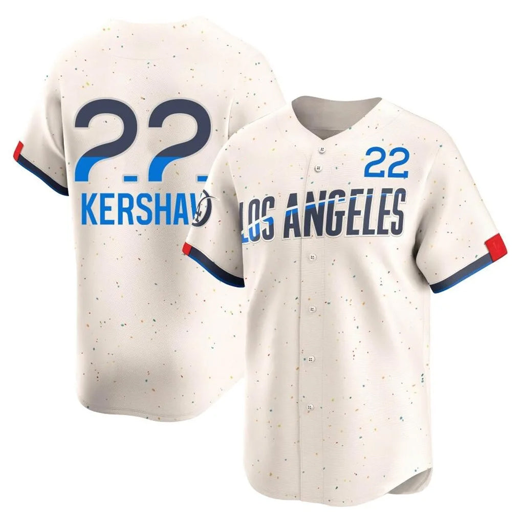 Fenge LA.Dodgers #22 Clayton Kershaw Player Cream City Connect Limited Home Stitched Jerseys