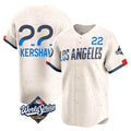 Fenge LA.Dodgers #22 Clayton Kershaw Player Cream World Series City Connect Limited Home Stitched Jerseys