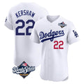Fenge LA.Dodgers #22 Clayton Kershaw Player White World Series Limited Elite Stitched Jerseys