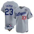 Fenge LA.Dodgers #23 Kyle Tucker Player Gray World Series Limited Home Stitched Jerseys