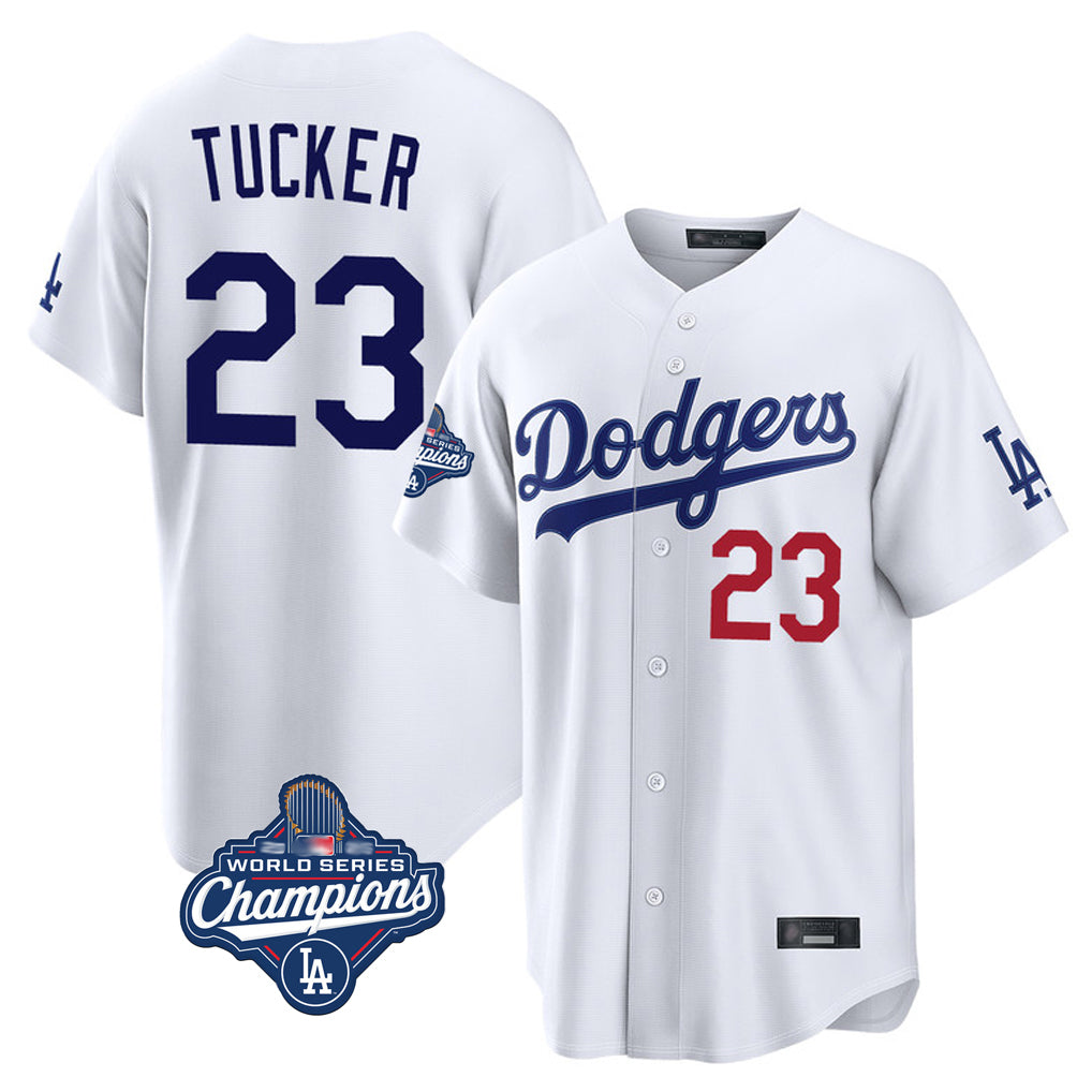 Fenge LA.Dodgers #23 Kyle Tucker Player White World Series Meet Home Game Stitched Jerseys