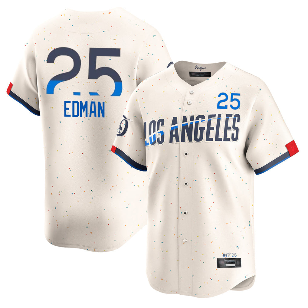Fenge LA.Dodgers #25 Tommy Edman Player Cream City Connect Limited Home Stitched Jerseys