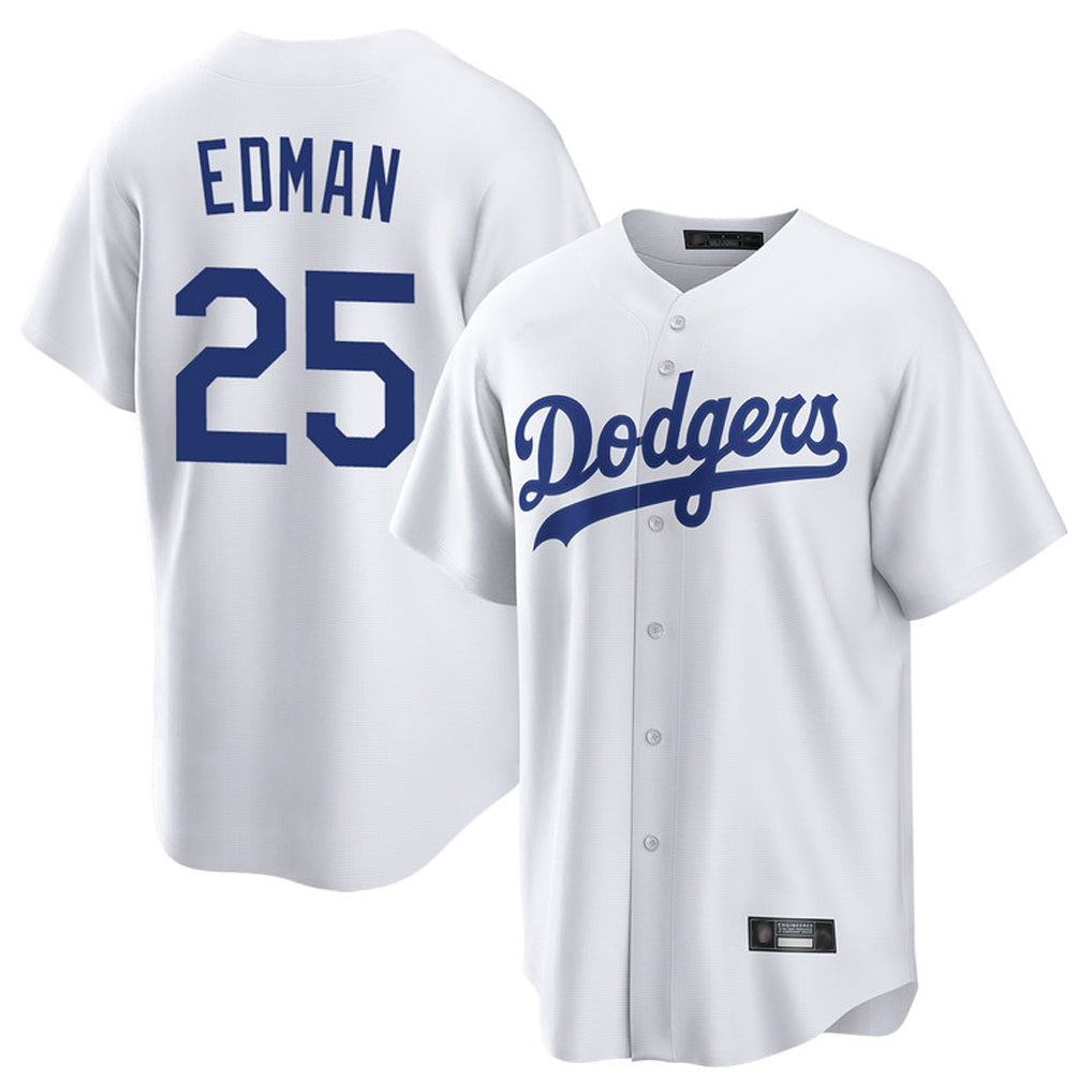 Fenge LA.Dodgers #25 Tommy Edman Player White Game Home Stitched Jerseys
