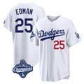 Fenge LA.Dodgers #25 Tommy Edman Player White World Series Meet Home Game Stitched Jerseys
