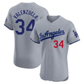 Fenge LA.Dodgers #34 Fernando Valenzuela Player Gray Limited Elite Home Stitched Jerseys