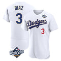 Fenge LA.Dodgers #3 Edwin D¡§aaz Player Gold White World Series 2026 Collection Stadium Limited Elite Stitched Jerseys