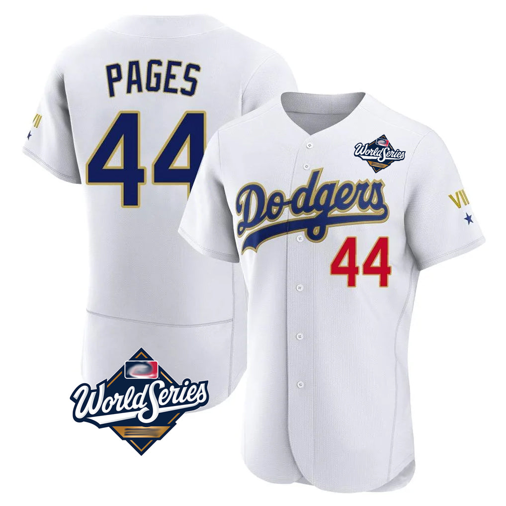 Fenge LA.Dodgers #44 Andy Pages Player Gold White World Series 2026 Collection Stadium Limited Elite Stitched Jerseys