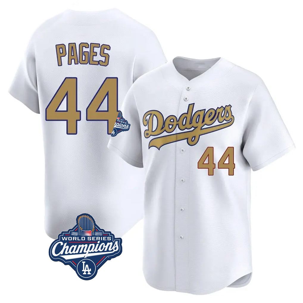 Fenge LA.Dodgers #44 Andy Pages Player Gold World Series Meet Collection Limited Home Stitched Jerseys