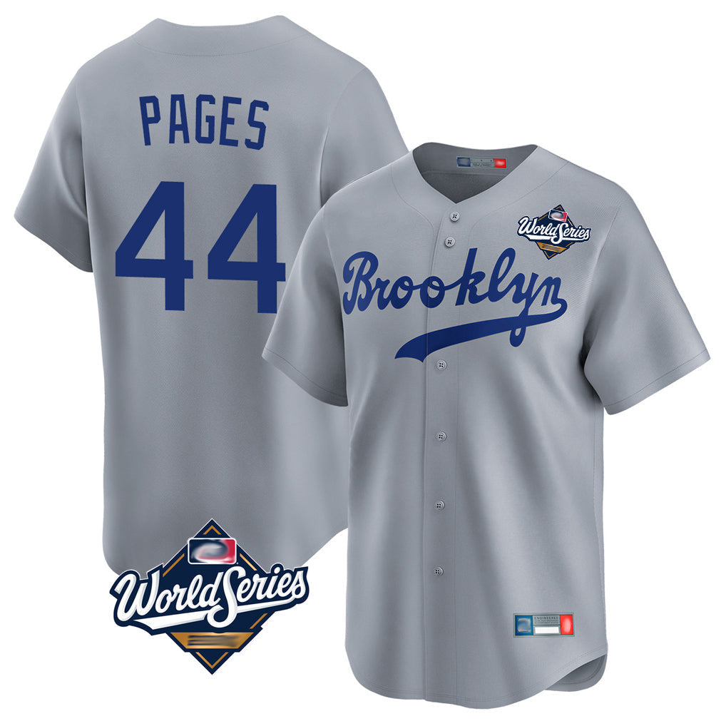Fenge LA.Dodgers #44 Andy Pages Player Gray World Series Game Limited Home Stitched Jerseys