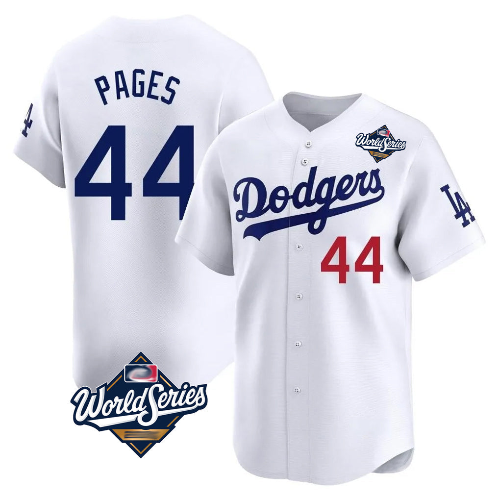 Fenge LA.Dodgers #44 Andy Pages Player White World Series Limited Home Stitched Jerseys