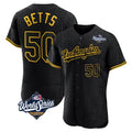 Fenge LA.Dodgers #50 Mookie Betts Player Black World Series Snake Skin City Limited Elite Home Stitched Jerseys