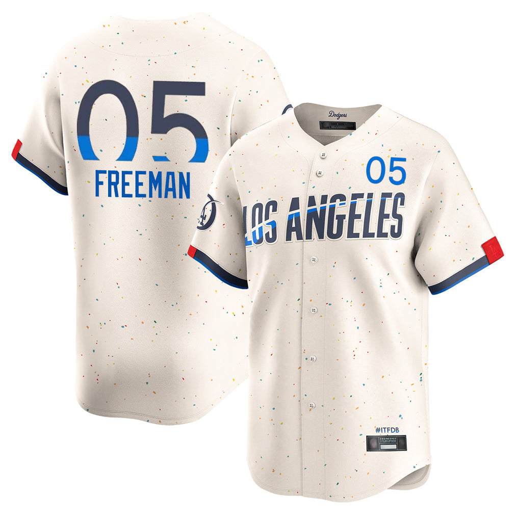 Fenge LA.Dodgers #5 Freddie Freeman Player Cream City Connect Limited Home Stitched Jerseys