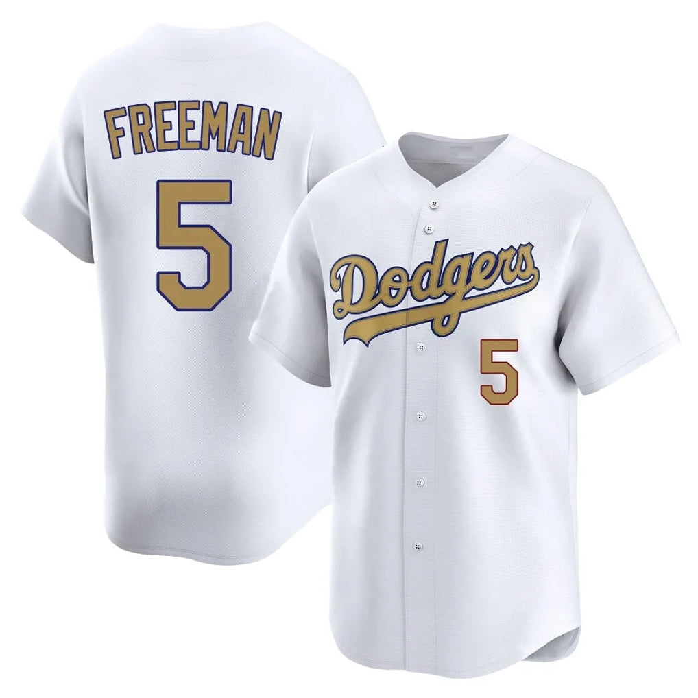 Fenge LA.Dodgers #5 Freddie Freeman Player White Collection Limited Home Stitched Jerseys