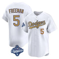 Fenge LA.Dodgers #5 Freddie Freeman Player White World Series Meet Collection Limited Home Stitched Jerseys