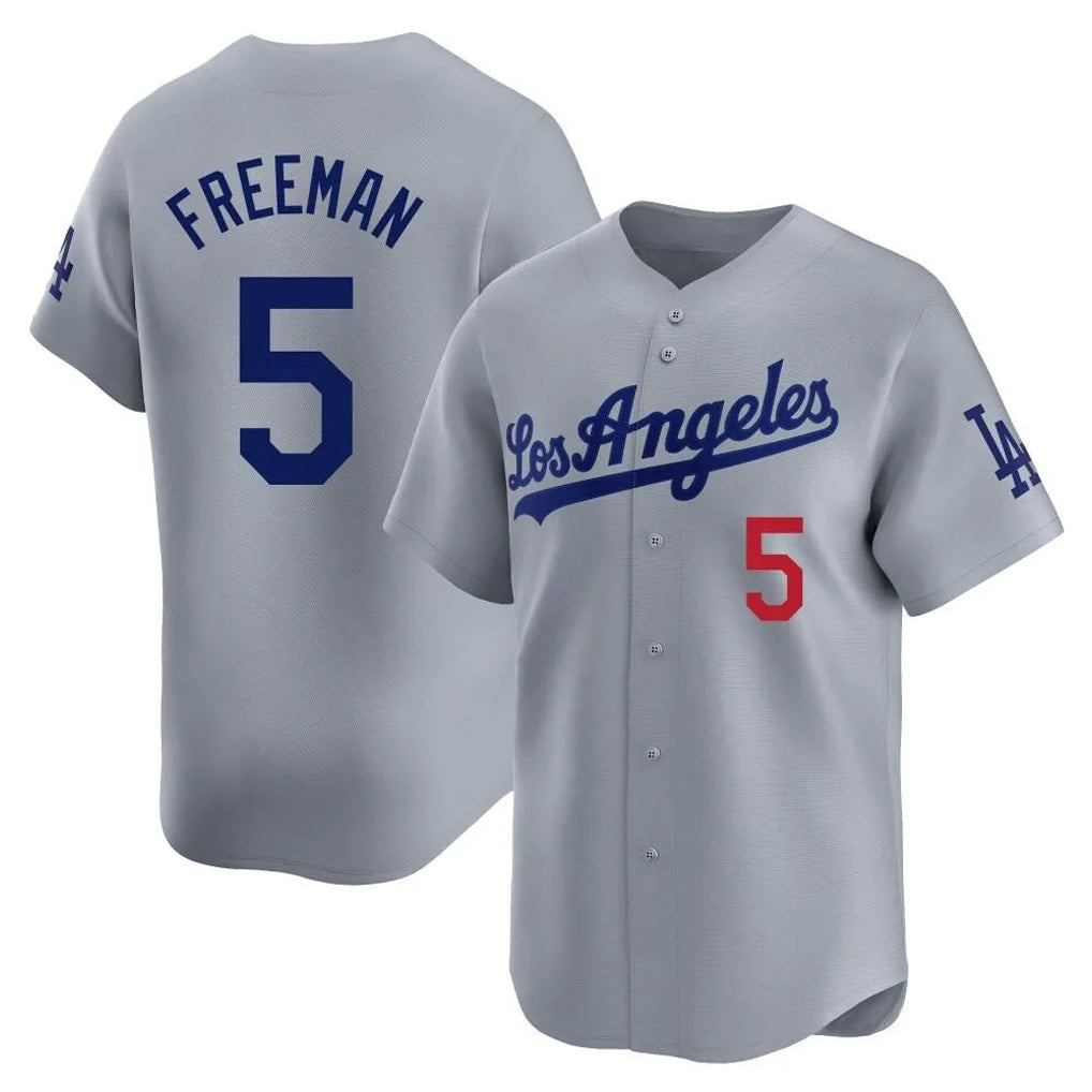Fenge LA.Dodgers #5 Freddie Freeman Player Gray Limited Home Stitched Jerseys
