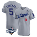 Fenge LA.Dodgers #5 Freddie Freeman Player Gray World Series Limited Elite Home Stitched Jerseys