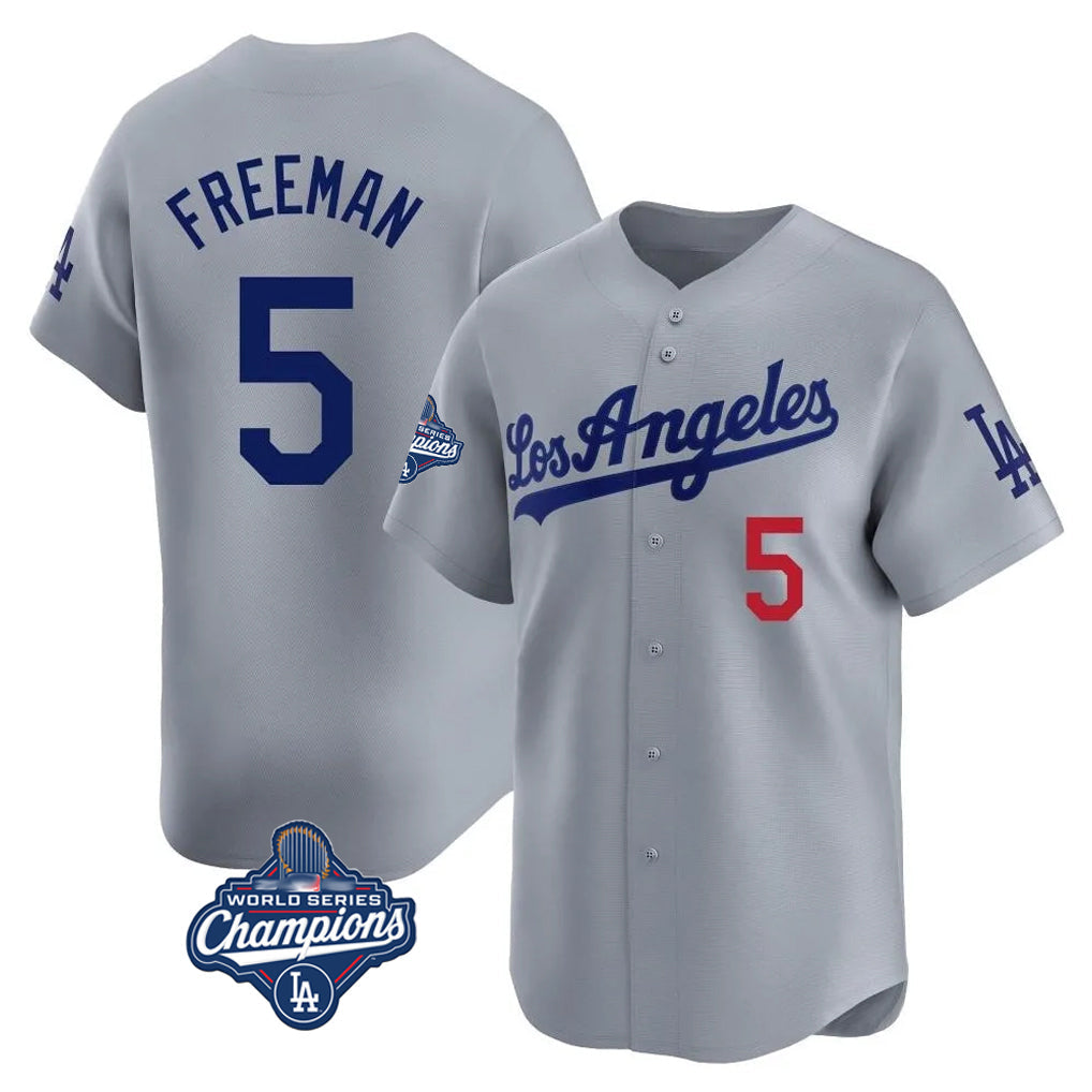 Fenge LA.Dodgers #5 Freddie Freeman Player Gray World Series Meet Limited Home Stitched Jerseys