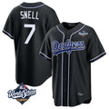 Fenge LA.Dodgers #7 Blake Snell Player Black Carbon Limited World Series Home Stitched Jerseys