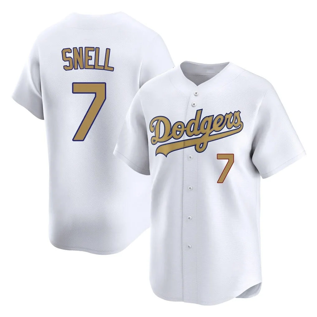 Fenge LA.Dodgers #7 Blake Snell Player Gold Collection Limited Home Stitched Jerseys