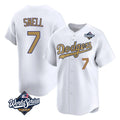 Fenge LA.Dodgers #7 Blake Snell Player Gold Collection Limited World Series Home Stitched Jerseys