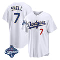 Fenge LA.Dodgers #7 Blake Snell Player Gold White 2026 Collection Stadium Limited World Series Meet Stitched Jerseys