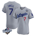 Fenge LA.Dodgers #7 Blake Snell Player Gray World Series Limited Elite Home Stitched Jerseys