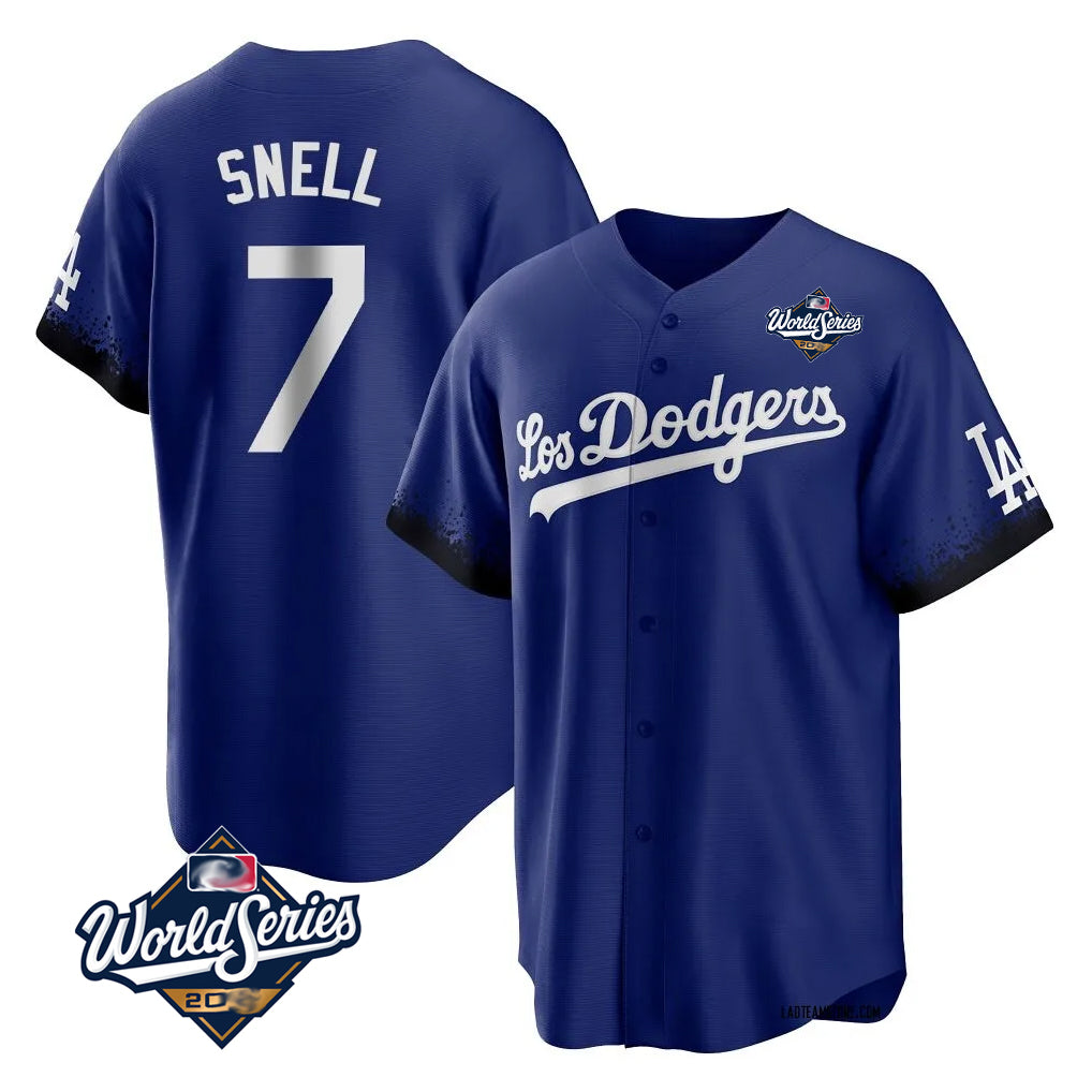 Fenge LA.Dodgers #7 Blake Snell Player Royal City Connect Game World Series Stitched Jerseys