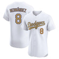 Fenge LA.Dodgers #8 Enrique Hern?¡ì?¨¦ndez Player Gold Limited Elite Home Stitched Jerseys